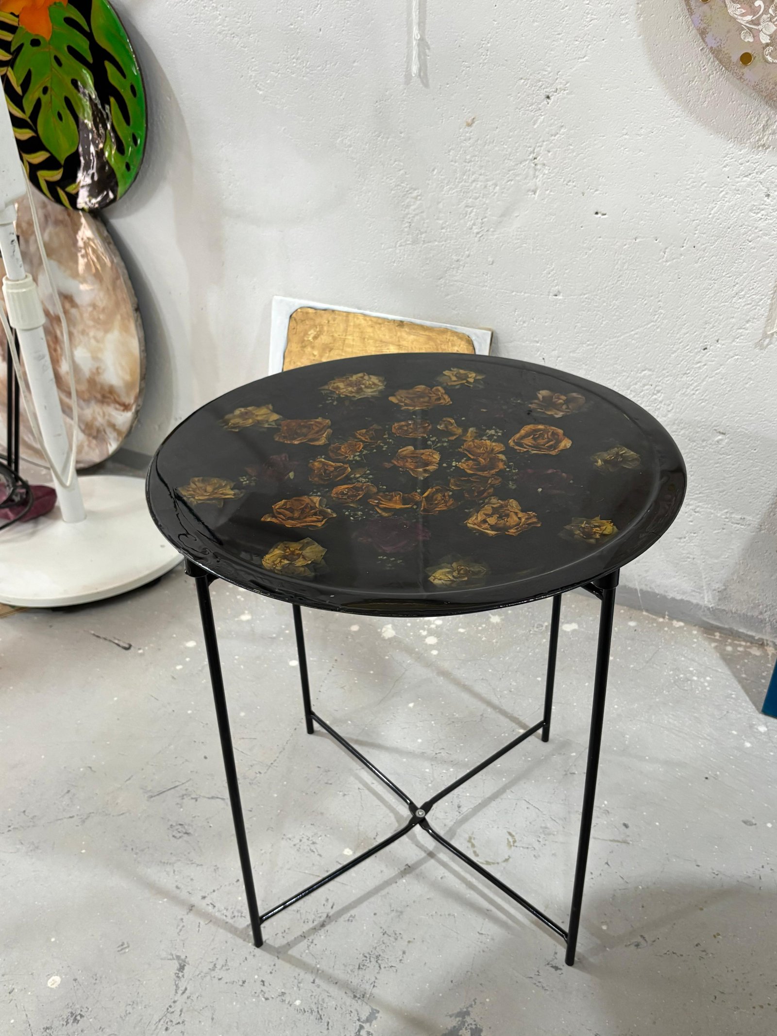  Real Dried Flowers Preservation Resin Center Table